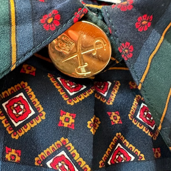 Beautiful Vintage 100% Silk Multicolor Stripe Paisley Floral Print Top Size 8 - Picture 11 of 13